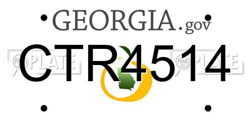 CTR4514 Georgia License Plate
