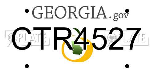 CTR4527 Georgia License Plate