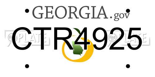 CTR4925 Georgia License Plate