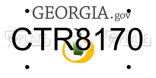 CTR8170 Georgia License Plate