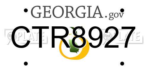 CTR8927 Georgia License Plate