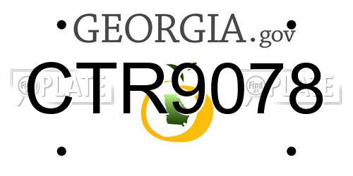 CTR9078 Georgia License Plate