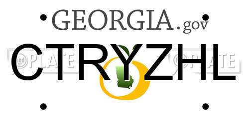 CTRYZHL Georgia License Plate
