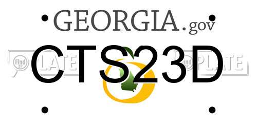 CTS23D Georgia License Plate
