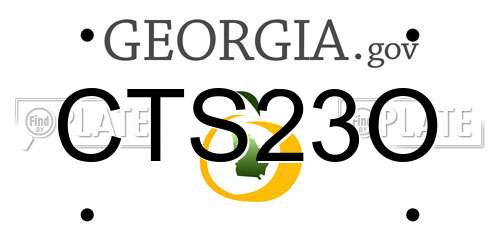 CTS23O Georgia License Plate