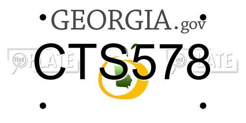 CTS578 Georgia License Plate