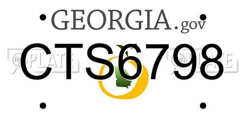 CTS6798 Georgia License Plate
