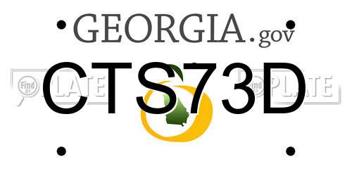 CTS73D Georgia License Plate