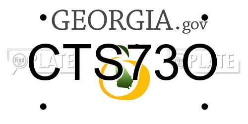 CTS73O Georgia License Plate