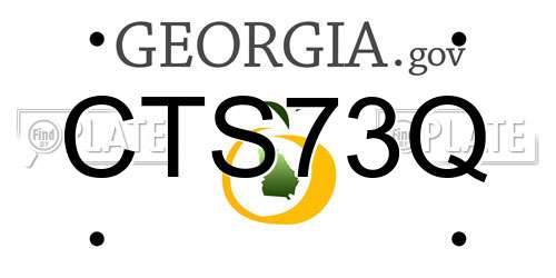 CTS73Q Georgia License Plate