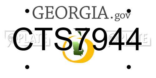 CTS7944 Georgia License Plate