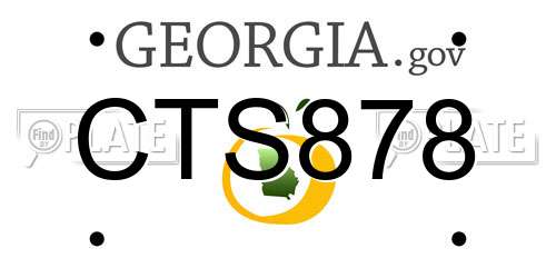 CTS878 Georgia License Plate