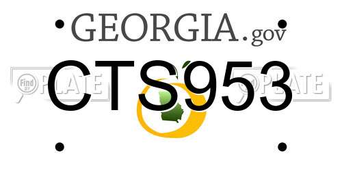 CTS953 Georgia License Plate