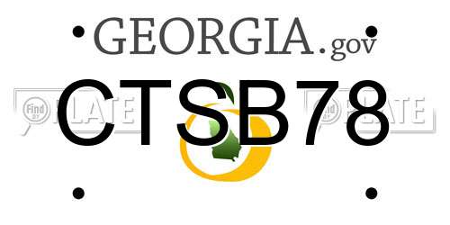 CTSB78 Georgia License Plate