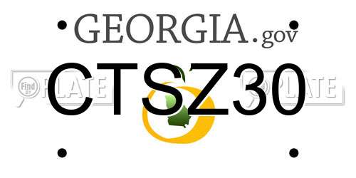 CTSZ30 Georgia License Plate