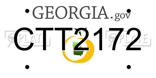CTT2172 Georgia License Plate