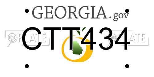 CTT434 Georgia License Plate