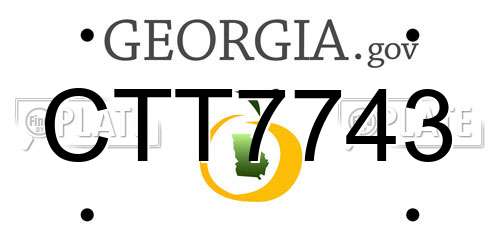 CTT7743 Georgia License Plate