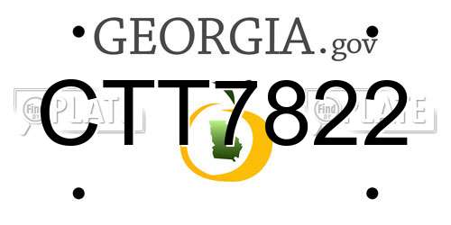 CTT7822 Georgia License Plate