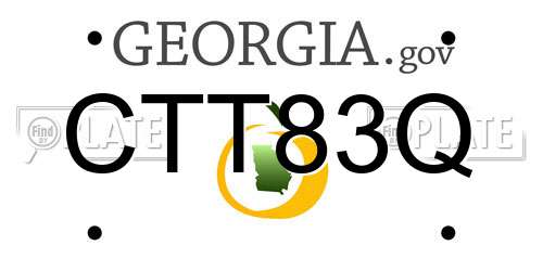 CTT83Q Georgia License Plate