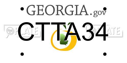CTTA34 Georgia License Plate