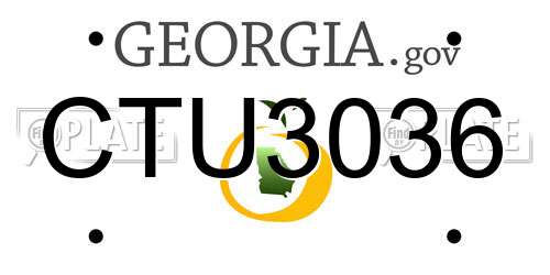 CTU3036 Georgia License Plate