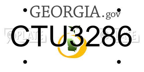 CTU3286 Georgia License Plate