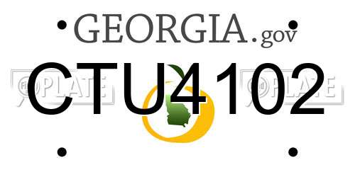 CTU4102 Georgia License Plate