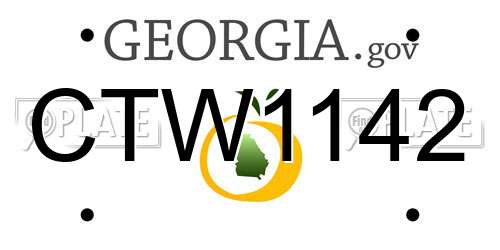 CTW1142 Georgia License Plate
