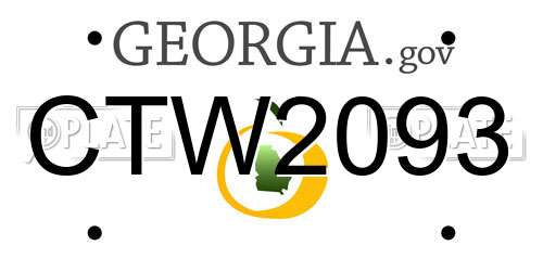 CTW2093 Georgia License Plate