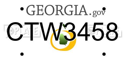 CTW3458 Georgia License Plate
