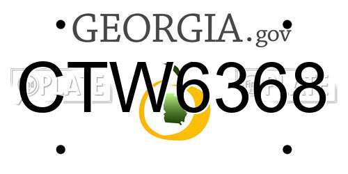 CTW6368 Georgia License Plate