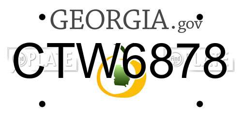 CTW6878 Georgia License Plate