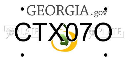 CTX07O Georgia License Plate