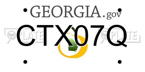 CTX07Q Georgia License Plate