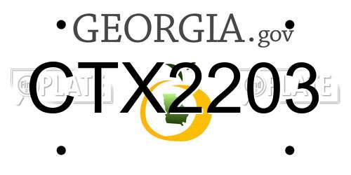 CTX2203 Georgia License Plate