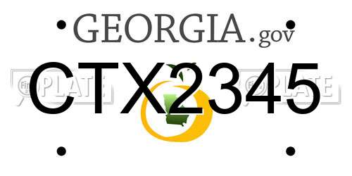 CTX2345 Georgia License Plate