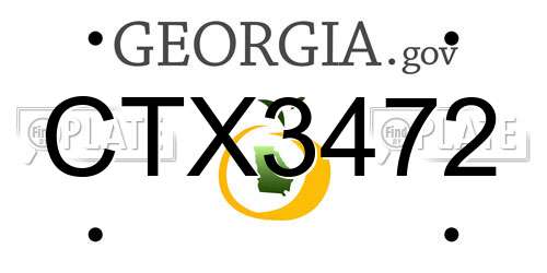 CTX3472 Georgia License Plate