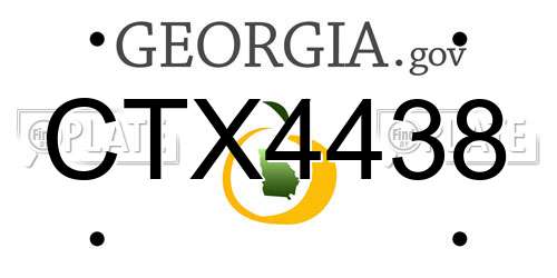 CTX4438 Georgia License Plate
