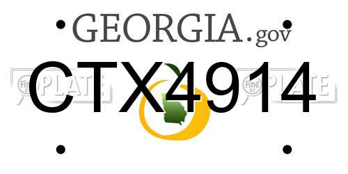 CTX4914 Georgia License Plate