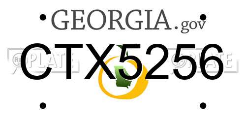 CTX5256 Georgia License Plate