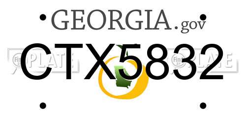 CTX5832 Georgia License Plate
