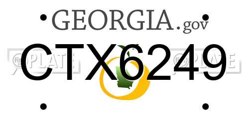 CTX6249 Georgia License Plate