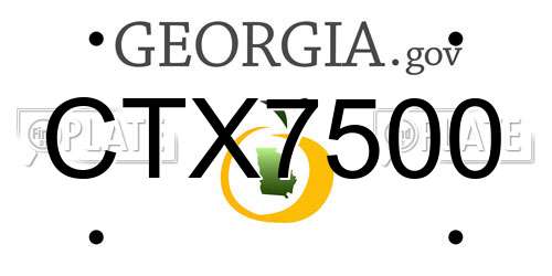 CTX7500 Georgia License Plate