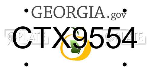 CTX9554 Georgia License Plate