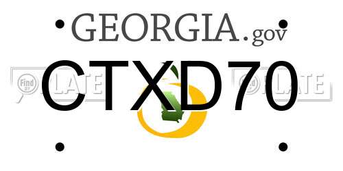 CTXD70 Georgia License Plate