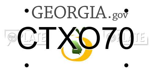 CTXO70 Georgia License Plate