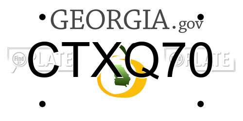 CTXQ70 Georgia License Plate