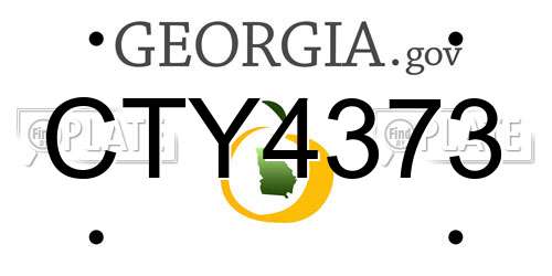 CTY4373 Georgia License Plate