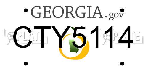 CTY5114 Georgia License Plate